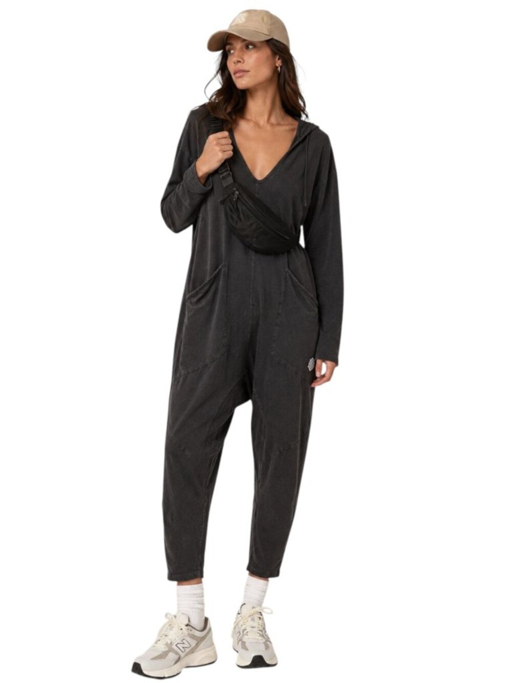 FP Movement Hot Shot Long Sleeve Onesie Jumpsuit Espresso Brown XS